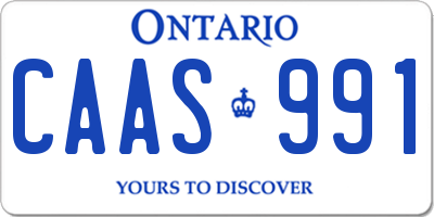 ON license plate CAAS991