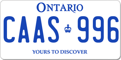 ON license plate CAAS996