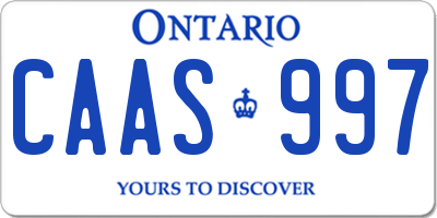 ON license plate CAAS997