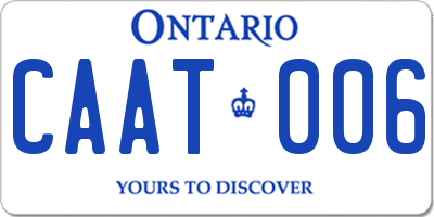 ON license plate CAAT006