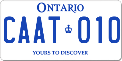 ON license plate CAAT010