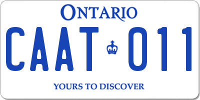 ON license plate CAAT011