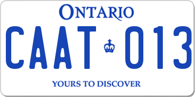 ON license plate CAAT013