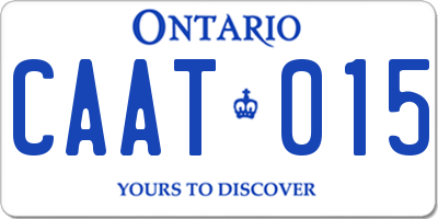 ON license plate CAAT015