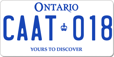 ON license plate CAAT018