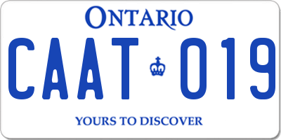 ON license plate CAAT019