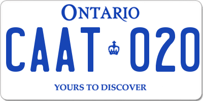 ON license plate CAAT020