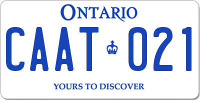 ON license plate CAAT021