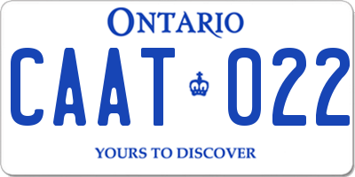 ON license plate CAAT022