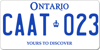 ON license plate CAAT023