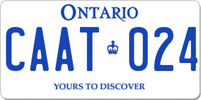 ON license plate CAAT024