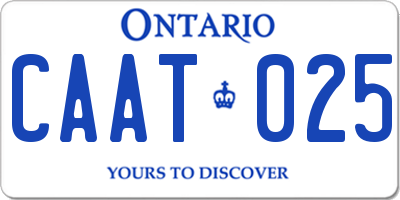 ON license plate CAAT025