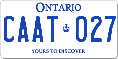 ON license plate CAAT027