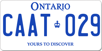 ON license plate CAAT029