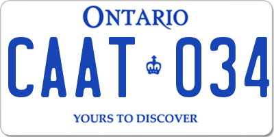 ON license plate CAAT034