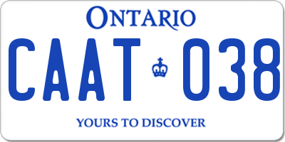 ON license plate CAAT038