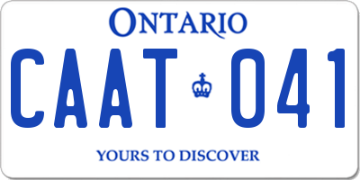 ON license plate CAAT041