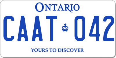 ON license plate CAAT042