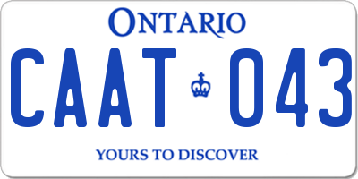 ON license plate CAAT043