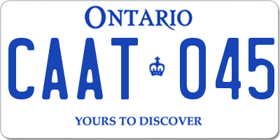 ON license plate CAAT045