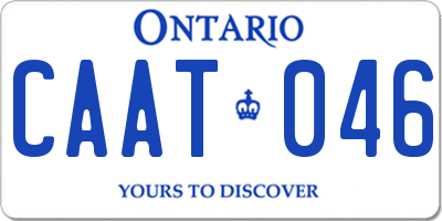 ON license plate CAAT046