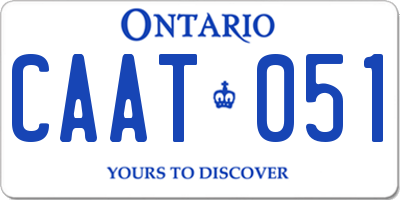 ON license plate CAAT051