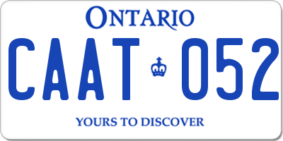 ON license plate CAAT052