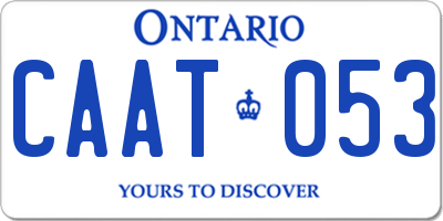 ON license plate CAAT053