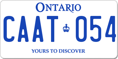 ON license plate CAAT054