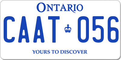 ON license plate CAAT056