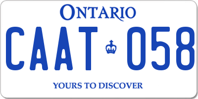 ON license plate CAAT058