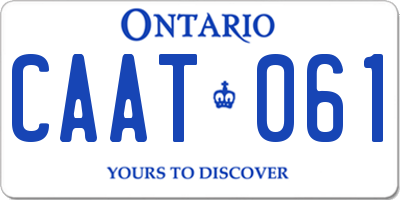 ON license plate CAAT061