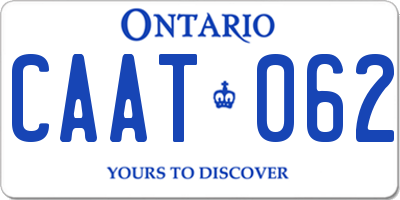 ON license plate CAAT062