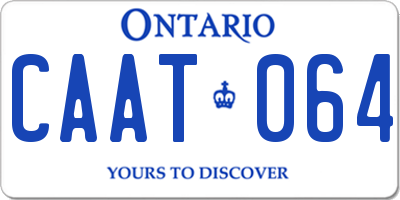 ON license plate CAAT064