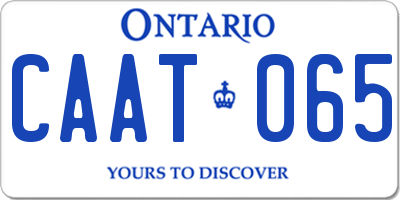 ON license plate CAAT065