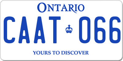 ON license plate CAAT066