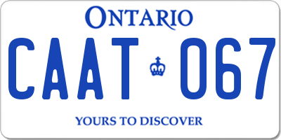 ON license plate CAAT067