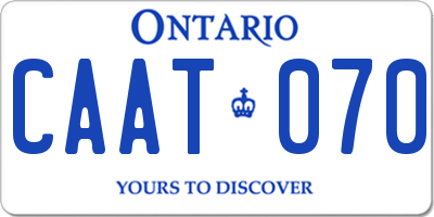 ON license plate CAAT070