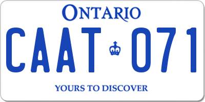 ON license plate CAAT071