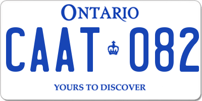 ON license plate CAAT082