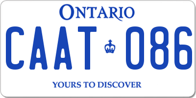 ON license plate CAAT086