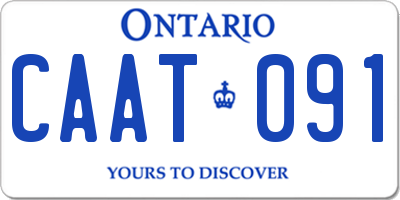 ON license plate CAAT091