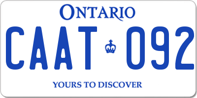 ON license plate CAAT092