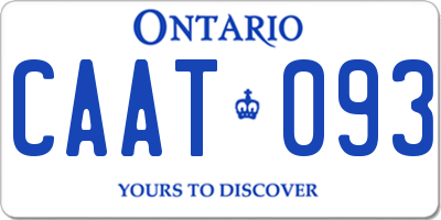 ON license plate CAAT093