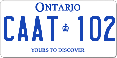 ON license plate CAAT102