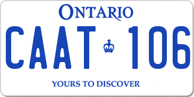 ON license plate CAAT106