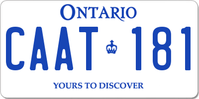 ON license plate CAAT181