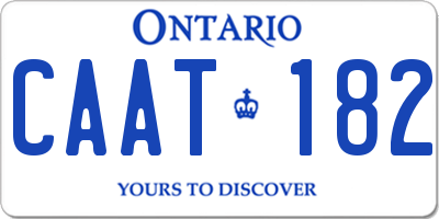 ON license plate CAAT182