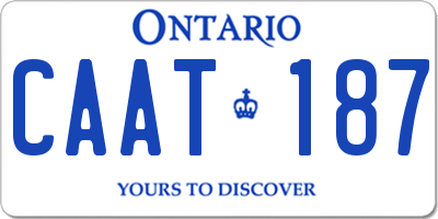 ON license plate CAAT187