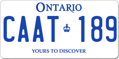 ON license plate CAAT189